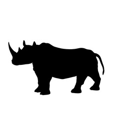 rhino silhouette isolated on white