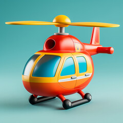 Obraz na płótnie Canvas Vibrant 3D Cartoon helicopter Illustration