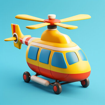 Vibrant 3D Cartoon helicopter Illustration