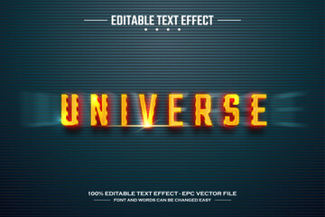 Universe 3D editable text effect template