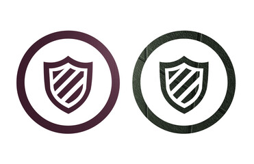 Shild icon symbol brown and gray