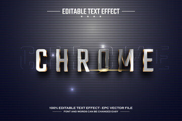 Chrome 3D editable text effect template