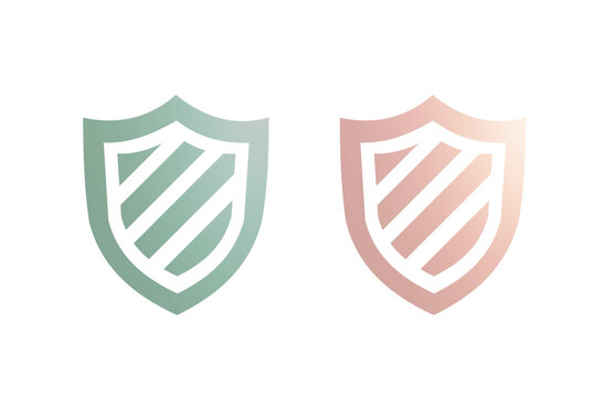 Shild icon symbol pink and green