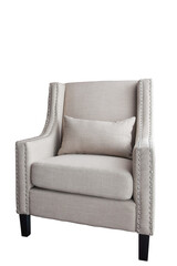 Grey basic armchair with transparent background