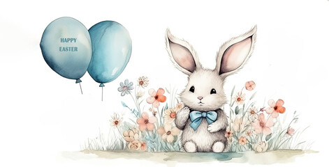 Happy easter Hand drawing illustration. Spring holiday concept