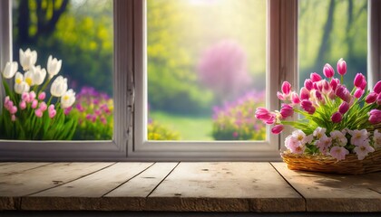 Houseplant sitting on a windowsill with the daylight shining through the window