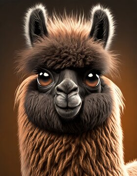 fluffy and adorable 3D rendered llama for llm