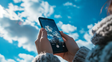スマホで空と雲を撮影