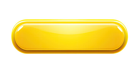 Illustration of blank yellow glossy web button isolated on transparent background