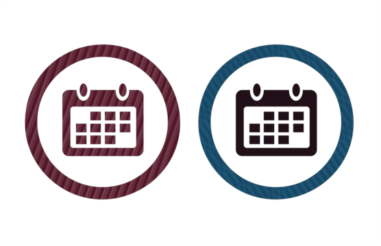 Calender icon symbol red and blue