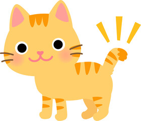 尾の先が曲がったトラ猫、鍵尻尾