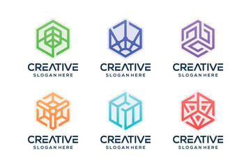 Set of geometric shapes icon. Simple creative logo emblems for Your design inspiration