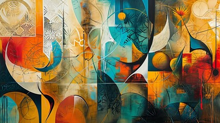 Abstract Artistry: Colors, Shapes Unite in Visual Symphony, generative ai