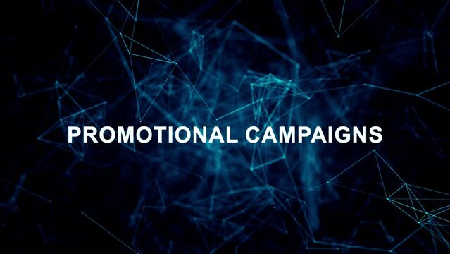 Animated futuristic texts about Event Marketing, Event planning and promotional campaigns services