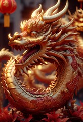 Fototapeta premium Beautiful fantasy dragon. Year of the Dragon according to the eastern horoscope