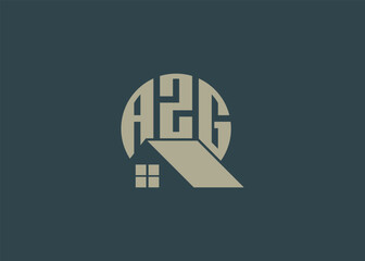 Real Estate Letter AZG Monogram Vector Logo.Home Or Building Shape AZG Logo