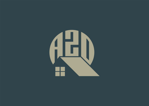 Real Estate Letter AZO Monogram Vector Logo.Home Or Building Shape AZO Logo
