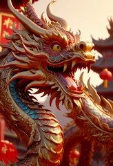 Fototapeta premium Beautiful fantasy dragon. Year of the Dragon according to the eastern horoscope