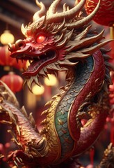 Obraz premium Beautiful fantasy dragon. Year of the Dragon according to the eastern horoscope