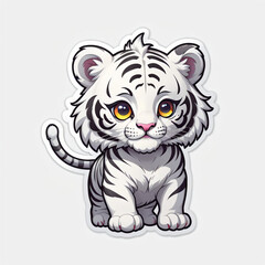sticker animal (white tiger) #2