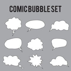 Hand drawn speech bubbles collection. Vector illustration