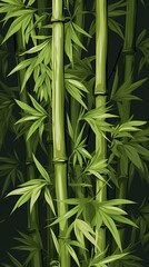 illustration of several bamboo trees with solid coloring