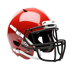Fototapeta premium American modern football Red color helmet isolated on transparent background, clipping path, png file, 