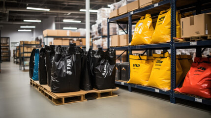 Jumbo-bag in warehouse waiting for shipment.