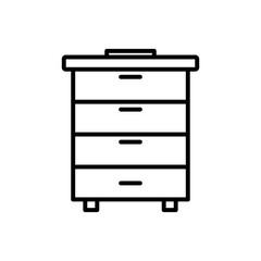 Dresser vector line icon illustration