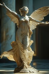 beautiful feminine angel in an art deco style