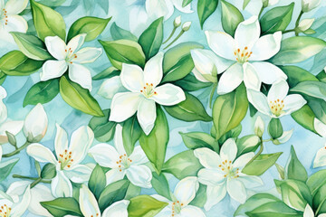 Floral flower pattern watercolor blossom seamless textile wallpaper leaf nature spring