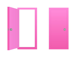 Creative illustration of open, closed door