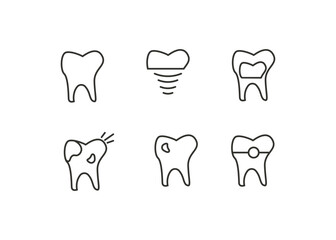 set of tooth icons