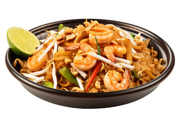 Pad Thai, transparent background, isolated image, generative AI