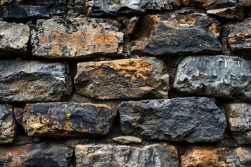 closeup of an old rough stone brick wall