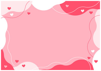 バレンタインデーに使えるかわいいハートのバレンタインフレーム背景素材5ピンク