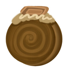 chocolate cake isolated on white