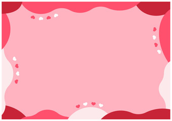バレンタインデーに使えるかわいいハートのバレンタインフレーム背景素材3ピンク