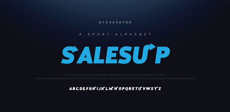 Abstract digital technology logo font alphabet. Minimal modern urban fonts for logo, brand etc. Typography typeface uppercase lowercase and number. vector illustration 