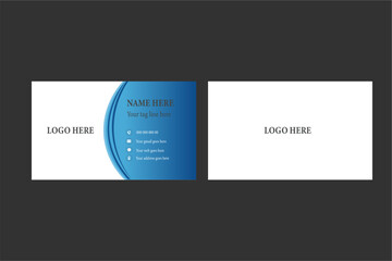  Double-sided creative business card.Modern elegant sky color geometric business card template design. Luxury creative clean bold business card design .