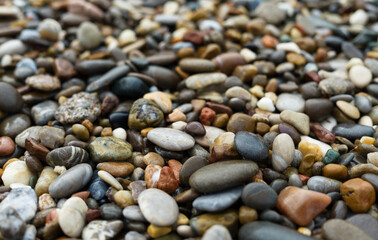 Stones on a beach close up