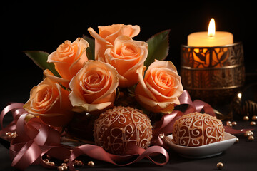 Valentine's Day, Choco-Whispers Roses, Candles