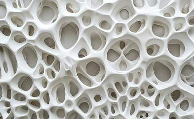Majestic Monochrome: Abstract White Polymer Carved Structure in Large-Scale Abstraction	