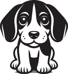 Black and White Puppy Illustration