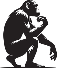 Contemplative Ape Illustration