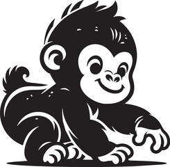 Cheerful Cartoon Monkey