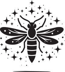 Starry Bee Illustration