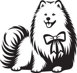 Smiling Fluffy Samoyed Dog Illustration