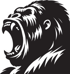 Roaring Gorilla Silhouette