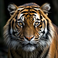 Portrait of Sumatran Tiger (Panthera tigris altaica)